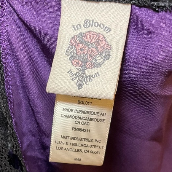 In Bloom by Jonquil Purple Satin Chemise (Excellent Condition, Like New) - Picture 6 of 7